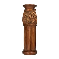 Bronze Polystone Traditional Pedestal Table, 25" x 8" x 9"