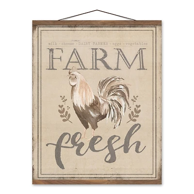 Farm Fresh 20" x 24" Teak Hanging Canvas