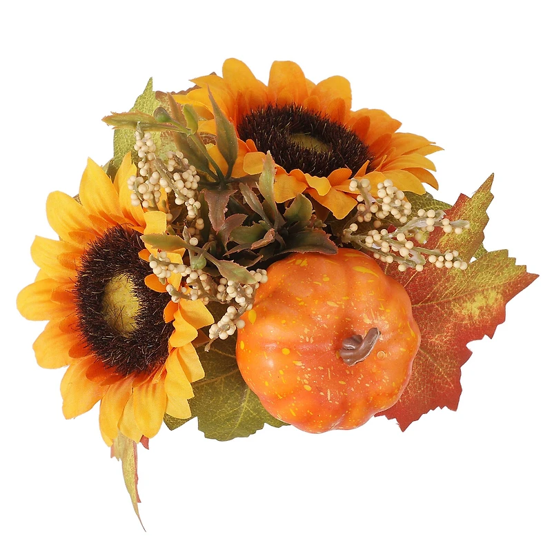 7" Orange Sunflower in Ceramic Pot by Ashland®