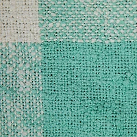 Hello Honey® Mint & Cream Plaid Hand-Woven Cotton Throw with Fringe