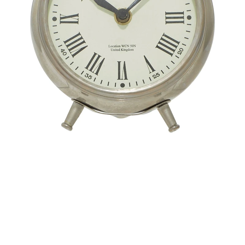 6" Silver Stainless Steel & Aluminum Round Clock