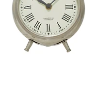 6" Silver Stainless Steel & Aluminum Round Clock