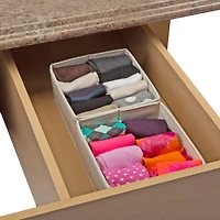 Simplify Faux Jute Medium Square Compartment Drawer Organizer, 2ct.