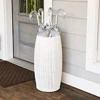 Household Essentials 24.5" White Woven Pedestal