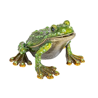 Hello Honey® 3" Green Jeweled Frog Trinket Box