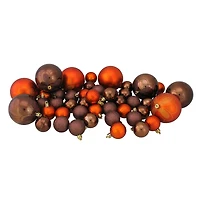 125ct. Chocolate Brown & Burnt Orange Shatterproof 4-Finish Christmas Ornaments
