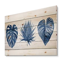 Designart - Classic Blue Tropical Leaves