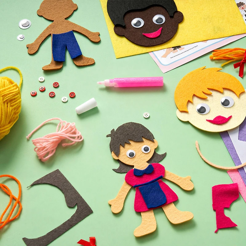 Arteza® Kids Felt Craft Kit, Puppet/People