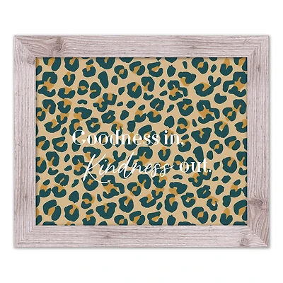 Goodness in Kindness Out Leopard Print in White Frame