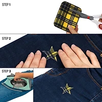 SINGER® Decorative Print & Solid DIY Iron-On Fabric Patch Kit with 2 Bonus Stencils