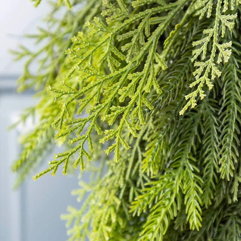 Glitzhome® 31.5"H Christmas Greenery PE Teardrop with Pinecones and Red Berries