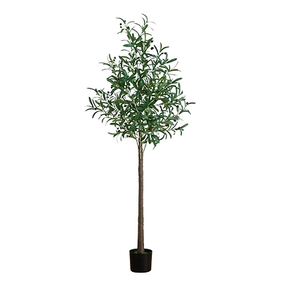 6ft. Potted Pre-Lit Artificial Olive Tree with Warm White LED Lights