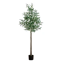 6ft. Potted Pre-Lit Artificial Olive Tree with Warm White LED Lights