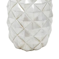 Silver Polystone Traditional Decorative Pineapple, 14" x 6" x 6"