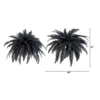 48in. Artificial Halloween Black Boston Fern - Set of 2
