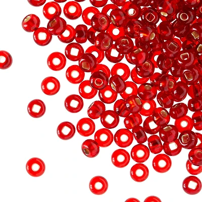 12 Pack: John Bead Ruby Silver Lined Czech Glass Seed Beads, 6/0