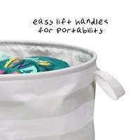 Honey Can Do 20" Gray Stripe Kids Hamper