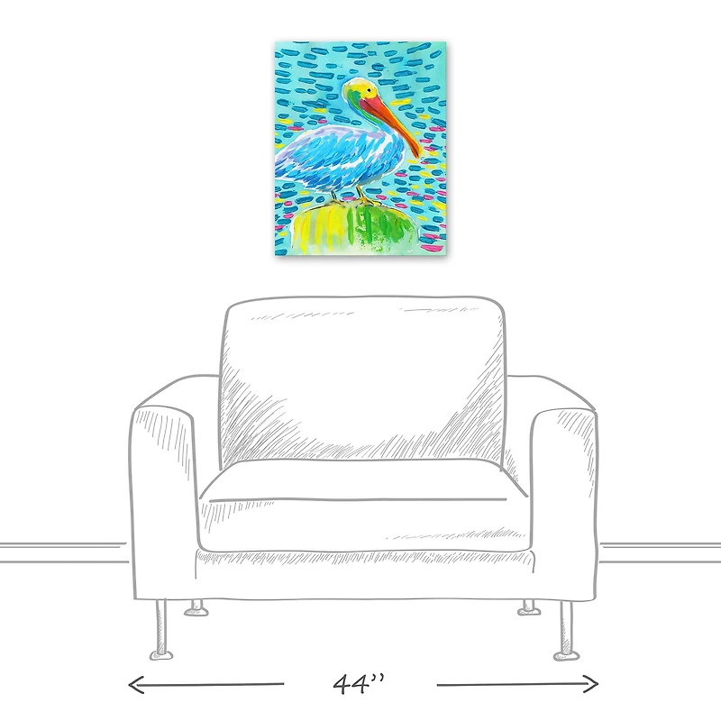 Bright Pelican 16" x 20" Canvas Wall Art