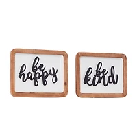 Set of 2 White Metal Farmhouse Wall Decor 14", 10"