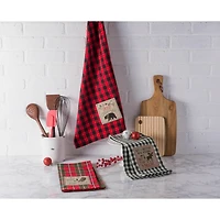 DII® Cabin Christmas Embroidered Dishtowel Set