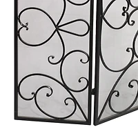 Black Metal Traditional Fireplace Screen, 36" x 49" x 1"