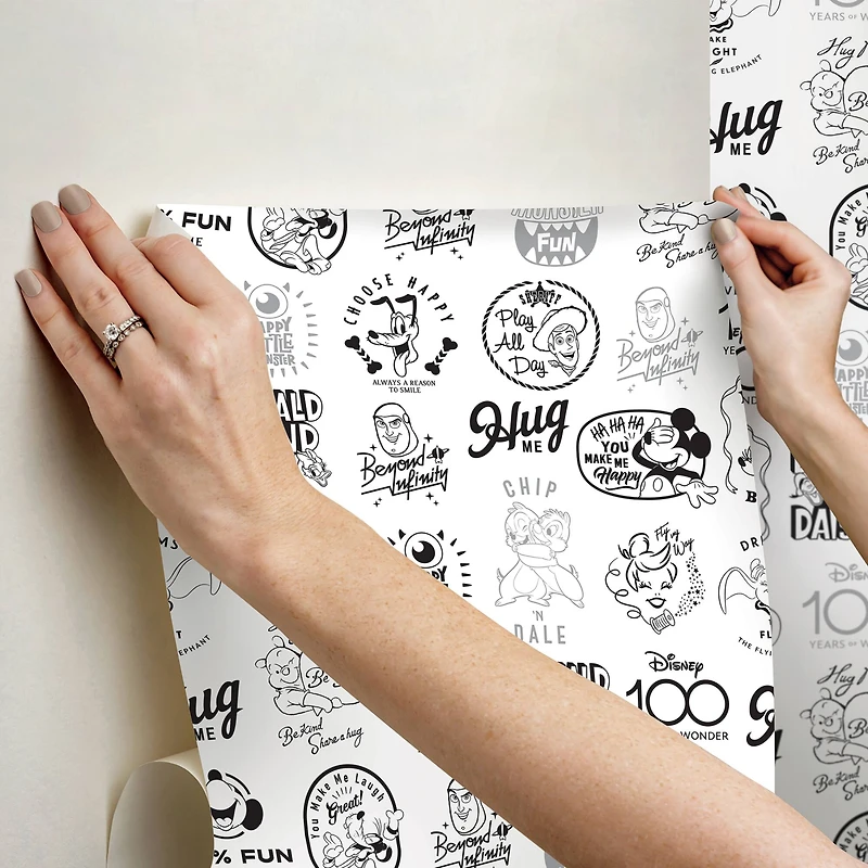 RoomMates Disney 100th Anniversary Icons Black Peel & Stick Wallpaper