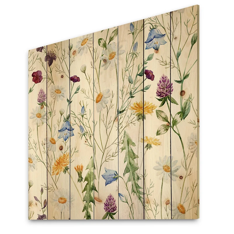 Designart - Wildflowers Chamomile and Clover Bell III