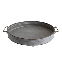 Hello Honey® 19'' Round Decorative Iron Tray with Handles