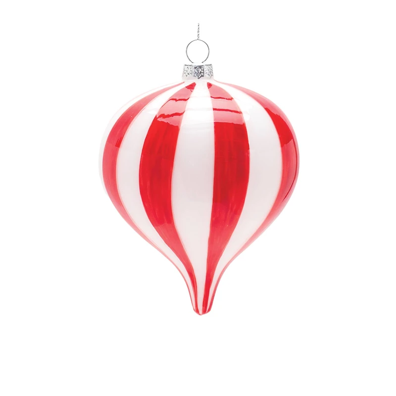 6ct. Striped Glass Ornaments