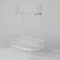 Serenity Metal Wire Plant Stand, Cream