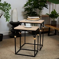 Black Metal Arched Accent Table Set