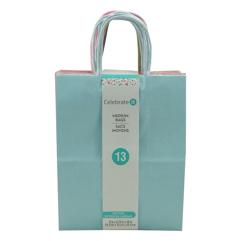 8 Packs: 13 ct. (104 total) Medium Pastel Gifting Bags by Celebrate It™