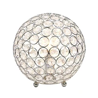 Lalia Home 8" Medium Metal Crystal Round Orb Table Lamp