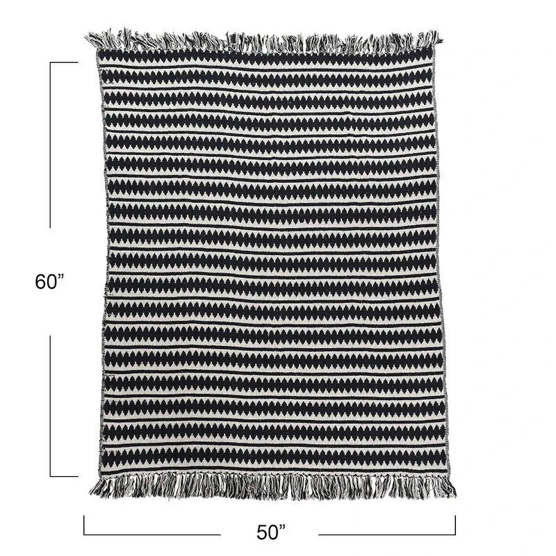 Hello Honey® Striped Cotton Throw Blanket with Fringe