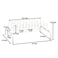 Household Essentials White 9-Pair Wire Shoe Rack