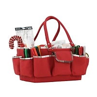 Everything Mary Red & Plaid Print Gift Wrap Accessory Tote