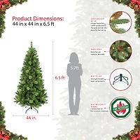 6.5ft. Pre-Lit Adirondack Pine Artificial Christmas Tree, Clear Lights