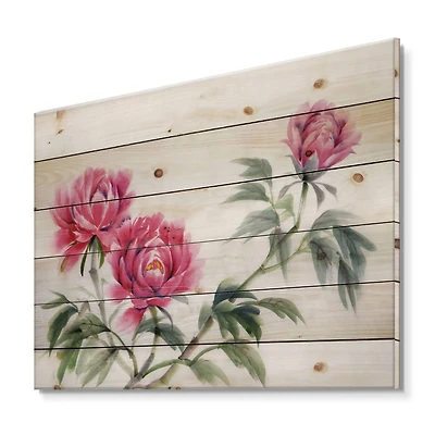 Designart - Three Vintage Peonies Flowers