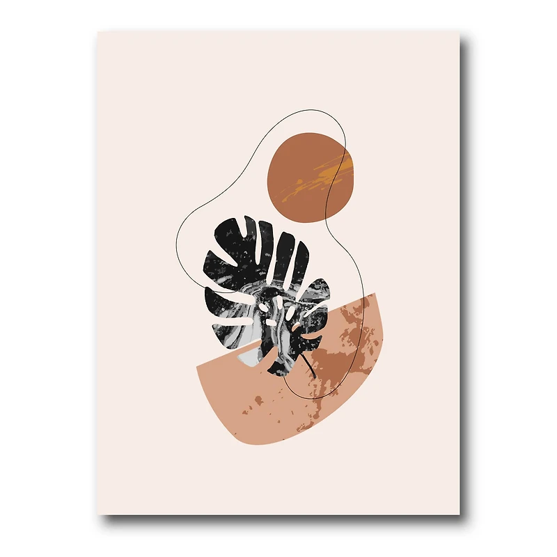 Designart - Abstract Shapes & Tropical Monstera Leaves