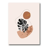 Designart - Abstract Shapes & Tropical Monstera Leaves