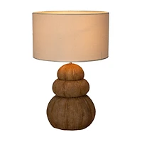 Hello Honey® 18.5" Beige Stacked Sea Urchin Table Lamp with Linen Shade, 2ct.