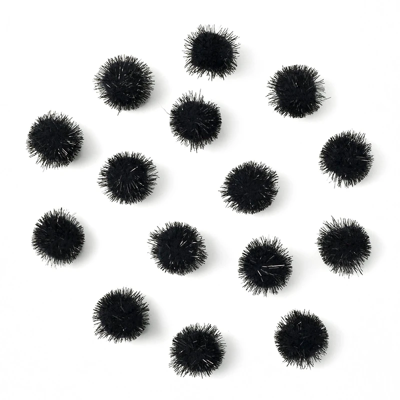 Black Sparkle Pom Poms by Creatology™