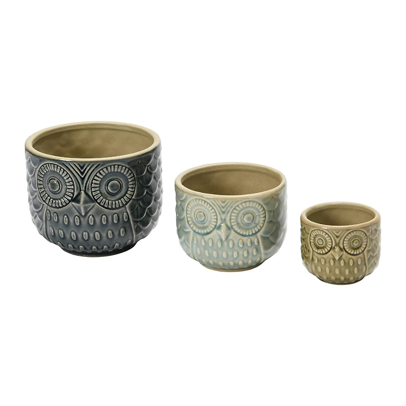 Hello Honey® Decorative Stoneware Owl Containers