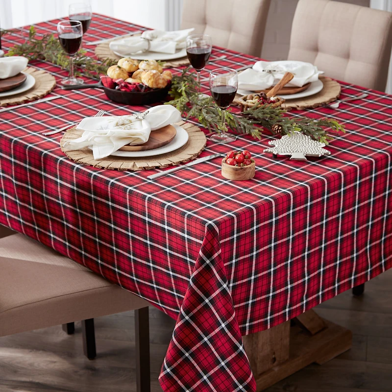 DII® 84" Glad Tidings Plaid Tablecloth