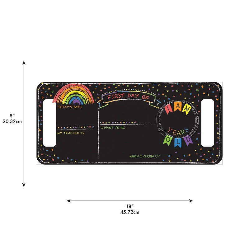 RoomMates Last or First Day of School Rainbow Double-Sided Chalkboard