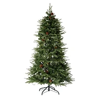 6ft. Pre-Lit Green Fir Artificial Christmas Tree with Warm White LED Lights