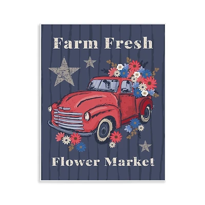 Stupell Industries Farm Fresh Patriotic Market Wall Plaque Art