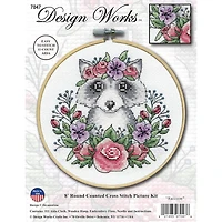 Design Works™ 8'' Round Raccoon Counted Cross Stitch Kit