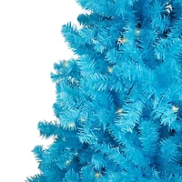 6ft. Pre-Lit Medium Sky Blue Pine Artificial Christmas Tree, Clear Lights