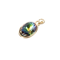 Austrian Crystal 14K Gold Plated Vitrail Oval Charm by Bead Landing™